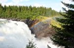 Tannforsen Waterfall, Sweden Stock Photo