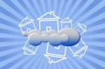 House In Clouds Stock Photo