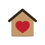  Love Heart House Illustration Stock Photo