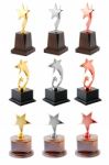 Collection Of Award Trophy Stock Photo