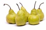 Green Pears On White Stock Photo