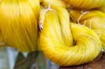 Yellow Silk Close Up Stock Photo