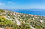 Greek Village Near Sea In Kefalonia Stock Photo