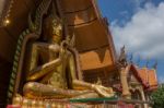 Big Golden Buddha At Wat Tham Sua Temple Stock Photo