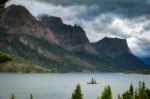 Wild Goose Island Saint Mary Lake Stock Photo