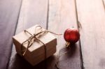 Box On The Wooden Floor Stock Photo