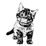 Illustration Of Cat With Mask Hand Drawn Stock Photo