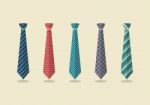 Set Of Different Ties Stock Photo