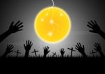 Halloween Moon Ghost Cross  Stock Photo