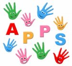 Kids Apps Means Application Software And Computing Stock Photo