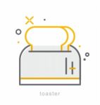 Thin Line Icons, Toaster Stock Photo