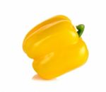 Yellow Paprika Isolated On The White Background Stock Photo