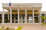 Facade Of The Tribunal Electoral In Panama City Stock Photo