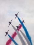 Red Arrows Display Team 50th Anniversary At Biggin Hill Airport Stock Photo