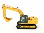 Excavator Isolated With Light Shadow Stock Photo