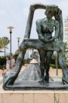 Marbella, Andalucia/spain - July 6 : Gala At The Window Statue B Stock Photo