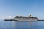 Costa Serena From Genova Docked In Funchal Harbour Stock Photo