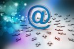 E-mail Sign With  Mouse Pointer Stock Photo