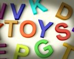 Toys Written In Kids Letters Stock Photo