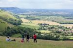 Enjoying The View At Devil's Dyke Stock Photo