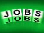 Jobs Blocks Displays Employment Careers And Professions Stock Photo