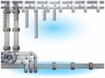 Cartoon  Illustration Water Pipe Wall With Separated Layers Stock Photo