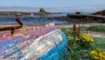 View Across The Bay Towards Lindisfarne Stock Photo