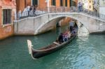 Gondolier Plying His Trade Stock Photo