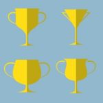 Trophy Cup Icon Set Stock Photo