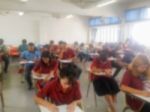 Blur School Or University Students Writing Answer Stock Photo