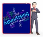 Wordcloud Advertising Shows Promotional Promote And Adverts Stock Photo