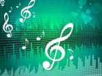 Treble Clef Background Means Sound Frequency Or Music Wave Stock Photo