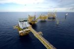 The  Large Offshore Oil Rig Stock Photo