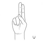 Sign Language And The Alphabet,the Letter U Stock Photo