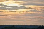 Beautiful Isolated Image Of A Sunset And The Forest Stock Photo