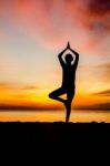 Women Playing Yoga Stock Photo