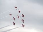 Red Arrows Display Team 50th Anniversary At Biggin Hill Airport Stock Photo