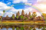 Angkor Wat Temple, Siem Reap In Cambodia Stock Photo