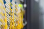 Fiber Optic With Servers In A Technology Data Center Stock Photo