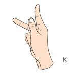 Sign Language And The Alphabet,the Letter K Stock Photo