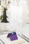 Luxury Scottish Wedding Gala Table Setting Stock Photo