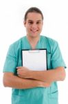 Doctor Holding Clipboard Stock Photo