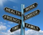 work life balance Signpost Stock Photo