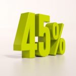 Percentage Sign, 45 Percent Stock Photo