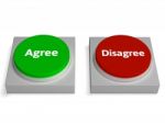 Agree Disagree Buttons Shows Agreement Stock Photo