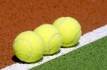 3 Tennis Balls Stock Photo