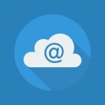 Cloud Computing Flat Icon. At Sign Stock Photo