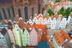 Aerial View At The Old City Of Gdansk In Poland Stock Photo