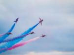 Red Arrows Display Team 50th Anniversary At Biggin Hill Airport Stock Photo