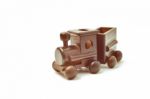 Children Toy Train Made Of Wood Stock Photo